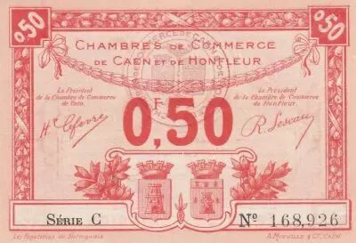 Frankreich 0.5 Franc - Honfleur and Caen Chamber of Commerce - 1920 - Serial C
