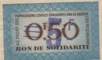 Frankreich 0.50 Franc averstamp 5 Franc  Bon de Solidarit&eacute; - WWII - 1941-1942 - VF