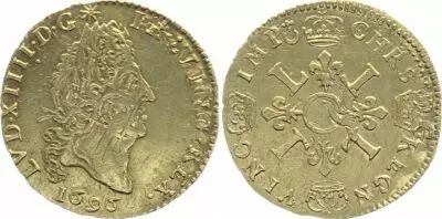 Frankreich 1/2 Louis dor, Louis XIV (1643-1715) 4 L - 1696 A Paris