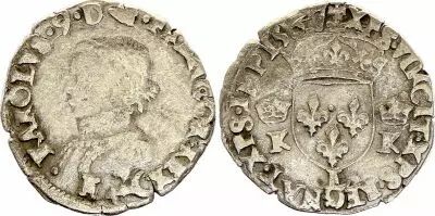 Frankreich 1/2 Teston, Charles IX - Armos 1567 L Bayonne - Silver