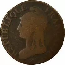 Frankreich 1 D&eacute;cime - Surfrappe sur 2 d&eacute;cimes  - Dupr&eacute; - Directoire An 4 A Paris (1796)