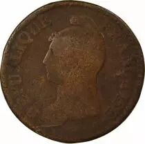 Frankreich 1 D&eacute;cime - Surfrappe sur 2 d&eacute;cimes  - Dupr&eacute; - Directoire An 4 A Paris (1796)