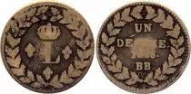 Frankreich 1 Decime Louis XVIII - Strasbourg Blockade - 1815 BB