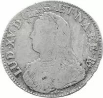 Frankreich 1 Ecu Louis XV crowned round arms of France with sprays - 1733 Pau