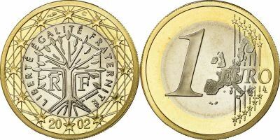 Frankreich 1 Euro 2002 ? Proof (BE) ? From Official Set