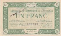Frankreich 1 Franc - Aveyron Chamber of Commerce - 1915 - Cancelled