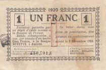 Frankreich 1 Franc - Chamber of Commerce - Amiens - 1920