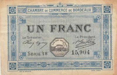 Frankreich 1 Franc - Chamber of Commerce - Bordeaux - 1917