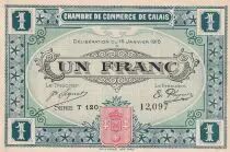 Frankreich 1 Franc - Chamber of Commerce - Calais - 1916 - S&eacute;rie T 120