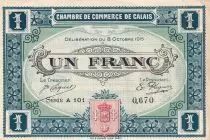 Frankreich 1 Franc - Chamber of Commerce - Calais 1915 - S&eacute;rie A 101