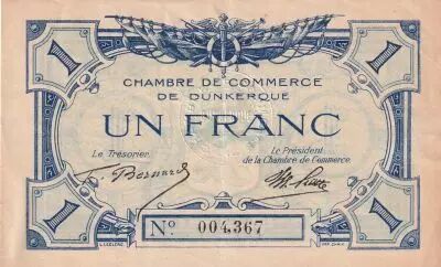 Frankreich 1 Franc - Chamber of Commerce - Dunkerque