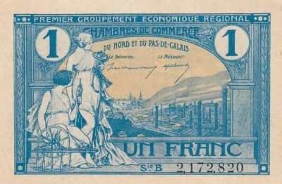Frankreich 1 Franc - Chamber of Commerce - Nord et Pas-deCalais - Serie B