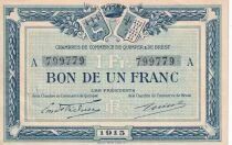 Frankreich 1 Franc - Chamber of Commerce - Quimper and Brest - 1915 - Serial A