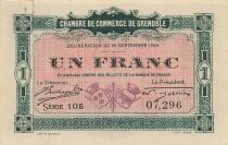 Frankreich 1 Franc - Chamber of Commerce Grenoble - 1916 - Serial 105