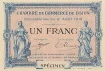 Frankreich 1 franc - Chamber of Commerce of Dijon - Specimen