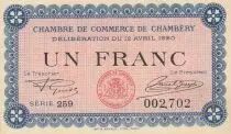 Frankreich 1 Franc - Chambery Chamber of Commerce - 12-04-1920 - Serial 259