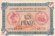Frankreich 1 Franc - Chambre de Commerce - Belfort - S&eacute;rie AY 149 - 04-11-1918