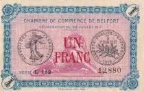 Frankreich 1 Franc - Chambre de Commerce - Belfort - S&eacute;rie L 112 - 28-07-1917