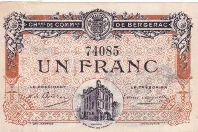 Frankreich 1 Franc - Chambre de Commerce - Bergerac - S�rie 74085 - 05-05-1918
