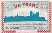Frankreich 1 Franc - Chambre de Commerce - B&eacute;ziers - 1918 - S&eacute;rie ZG 57.22