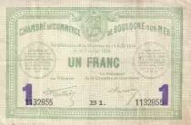 Frankreich 1 Franc - Chambre de commerce - Boulogne sur Mer - 14-08- 1914 - S&eacute;rie B1