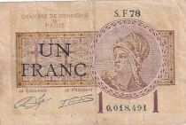 Frankreich 1 Franc - Chambre de commerce - Paris - 10-03-1920 - S&eacute;rie S.F78