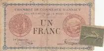 Frankreich 1 franc - Chambre de commerce d\'Annecy with stamp - Serial 187 - 19^16