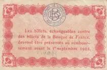 Frankreich 1 franc - Chambre de commerce de Bar-Le-Duc - 4th emission - 1922