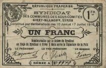 Frankreich 1 Franc - Cities of Girey-Blamont, Xures - 17-07-1916