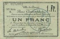 Frankreich 1 Franc - City of Douai - 21-09-1914