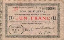 Frankreich 1 Franc - City of Saint-Quentin - 20-08-1915 - Serial E