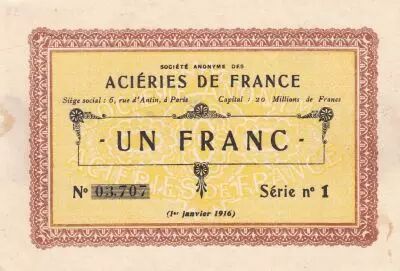 Frankreich 1 Franc - Compagnie de B�thune - 01-01-1916 - S�rie 1