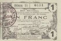 Frankreich 1 Franc - Laon - Regional Coupon - 16-06-1916 - Serial 11