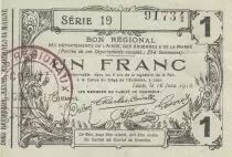 Frankreich 1 Franc - Laon - Regional Coupon - 16-06-1916 - Serial 19