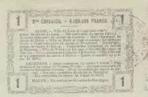 Frankreich 1 Franc - Laon - Regional Coupon - 16-06-1916 - Serial 19