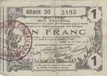 Frankreich 1 Franc - Laon - Regional Coupon - 16-06-1916 - Serial 20