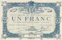 Frankreich 1 Franc - Le Havre Chamber of Commerce- 1917 - Replacement emission