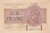 Frankreich 1 Franc - Paris Chamber of Commerce - 1920 - S.A5