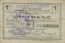 Frankreich 1 Franc - Saint-Quentin and Guise Regions - Puisieux-et-Clanlieu - 08-08-1916