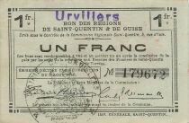 Frankreich 1 Franc - Saint-Quentin and Guise Regions - Urvillers - 08-08-1916