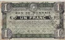 Frankreich 1 Franc -City -  Roubaix-Tourcoing - 12-08-1916 - 8&egrave;me s&eacute;rie