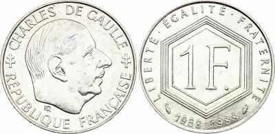 Frankreich 1 Franc Charles de Gaulle 1958-1988