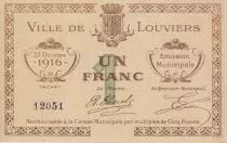 Frankreich 1 Franc Louviers City - 1916