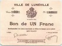 Frankreich 1 Franc Lun&eacute;ville City