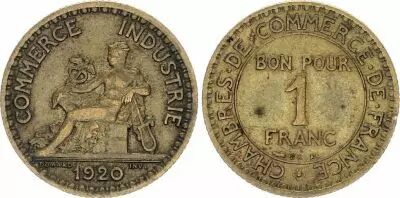 Frankreich 1 Franc Mercury seated - 1920
