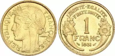 Frankreich 1 Franc Morlon - 1931