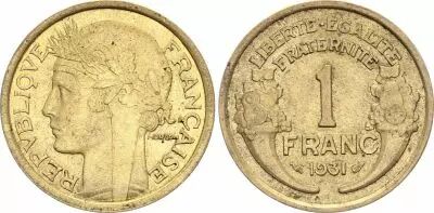 Frankreich 1 Franc Morlon - 1931