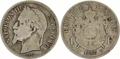 Frankreich 1 Franc Napol�on III - 1866 A