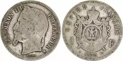 Frankreich 1 Franc Napol�on III - 1870 BB