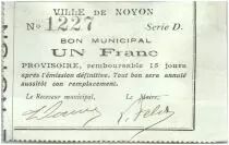 Frankreich 1 Franc Noyon City